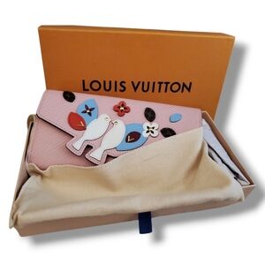 LOUIS VUITTON Victorine Pink Bird Long Wallet Portefeuille Sala Rose Ballerine